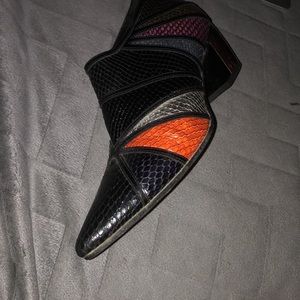 Rodarte Python Print leather Ankle booties size 9.5/40 gently worn